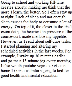 Self-Care Assignment